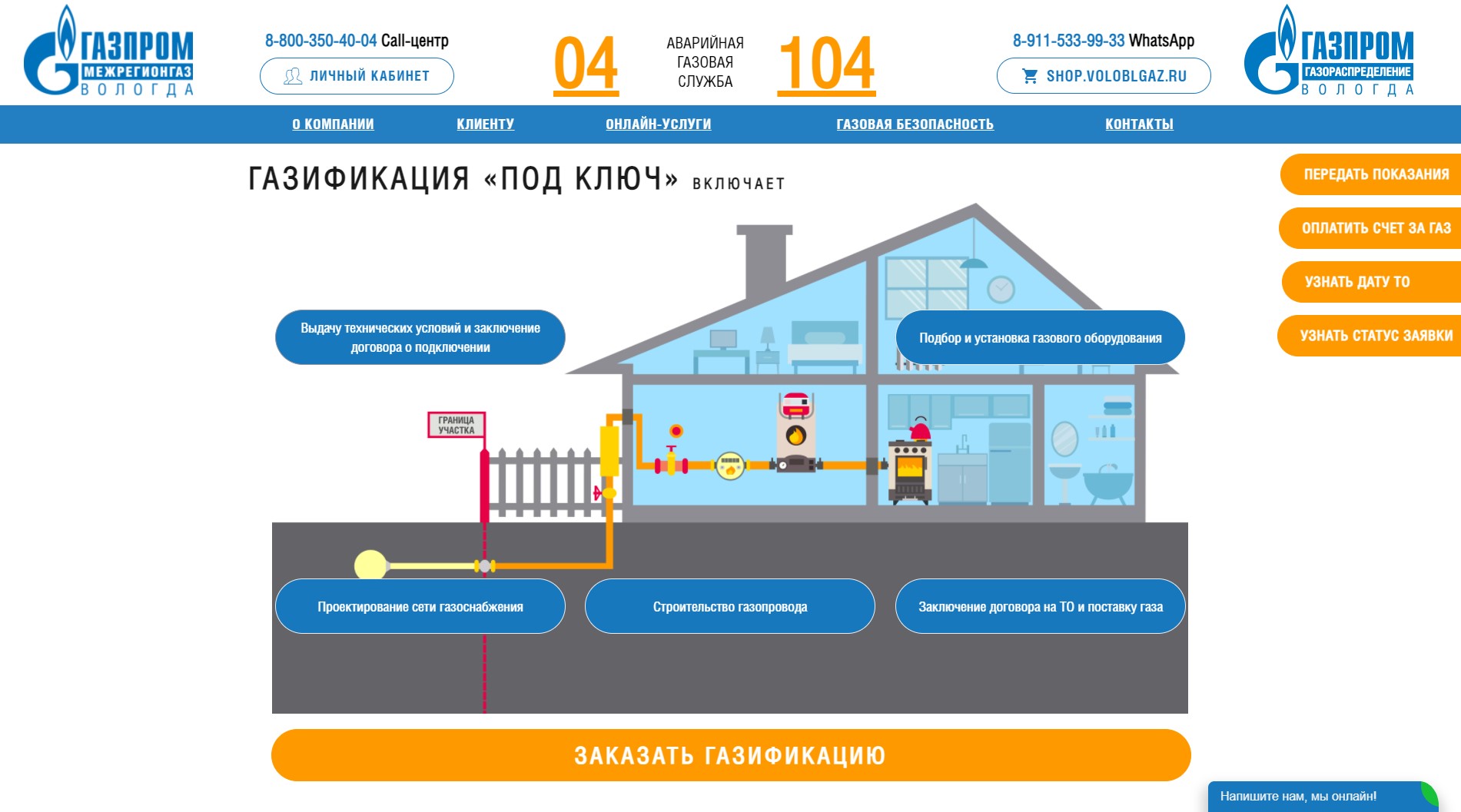 Сервис газификация